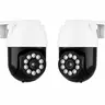 2-Pack Home Security IP Camera, 2K 360° PTZ Rotation, IP66 Waterproof, Motion Detection Alarm, 2-Way Audio, Color Night Vision, 2.4G Wi-Fi, Micro SD Support, Phone-Compatible Indoor/Outdoor Monitoring Camera with Lens, Recording & Manufacturer Warranty