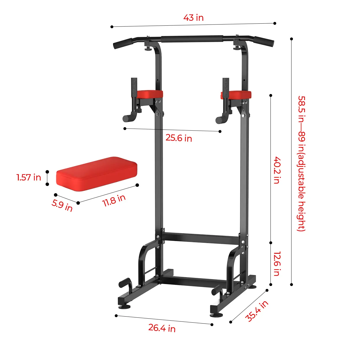 RELIFE REBUILD YOUR LIFE Multi-Function Fitness Power Tower – Dip