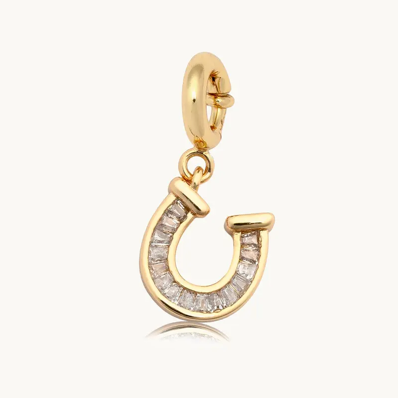 Little Words Project, Horseshoe Charm, 14k Gold-Plated, Good Luck & Protection, Versatile Design, 0.4"