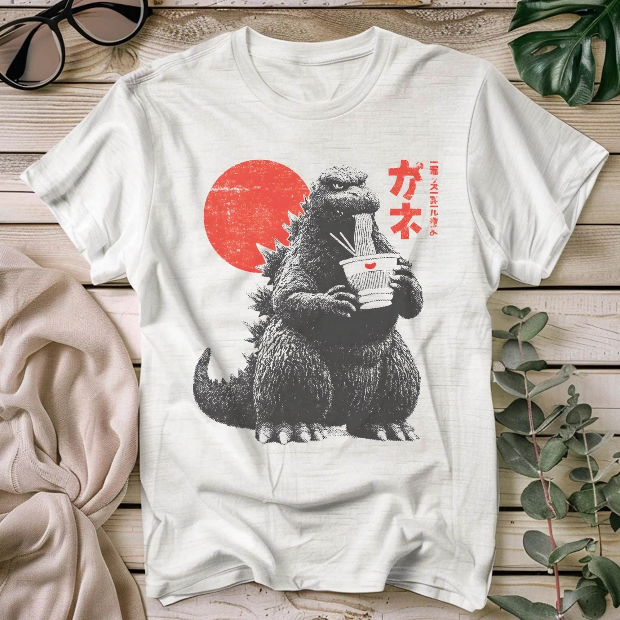 Funny Godzilla Ramen T-Shirt, Japanese Food Lover Gift