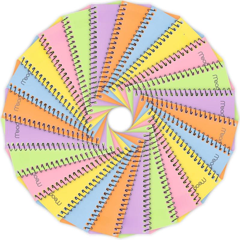 Small Notebook, 24 Pack of pocket notebook 3x5 " College Ruled Small Memo Pad Wirebound 60 Sheets, Pastel Colors of Mini Notebook in Bulk pack