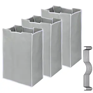 3 Bag Laundry Sorter Replacement Bags, Large Hamper Cart Removable Replacement Bags with 6Pcs Carry Handle, Laundry Organizer Storage Replacement Bags 21“H×15“L×9”W （No Hangers ） Waterproof Basket Cloth Lightweight