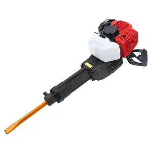 52CC Gas Powered Demolition Jack Hammer with Point and Flat Chisel for Concrete Breaking Rock Drilling and Foundation Removal