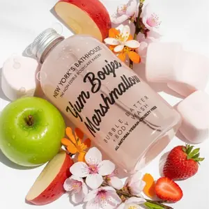 New York's Bathhouse Pink Sugar Body Wash + Bubble Batter 8oz Vegan Cotton Candy Lemon Drops Caramel Raspberry Jam Musks