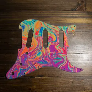 The Jerry, psychedelic strat pick guard for 11 hole SSS modern American/Mexican Fender Strats