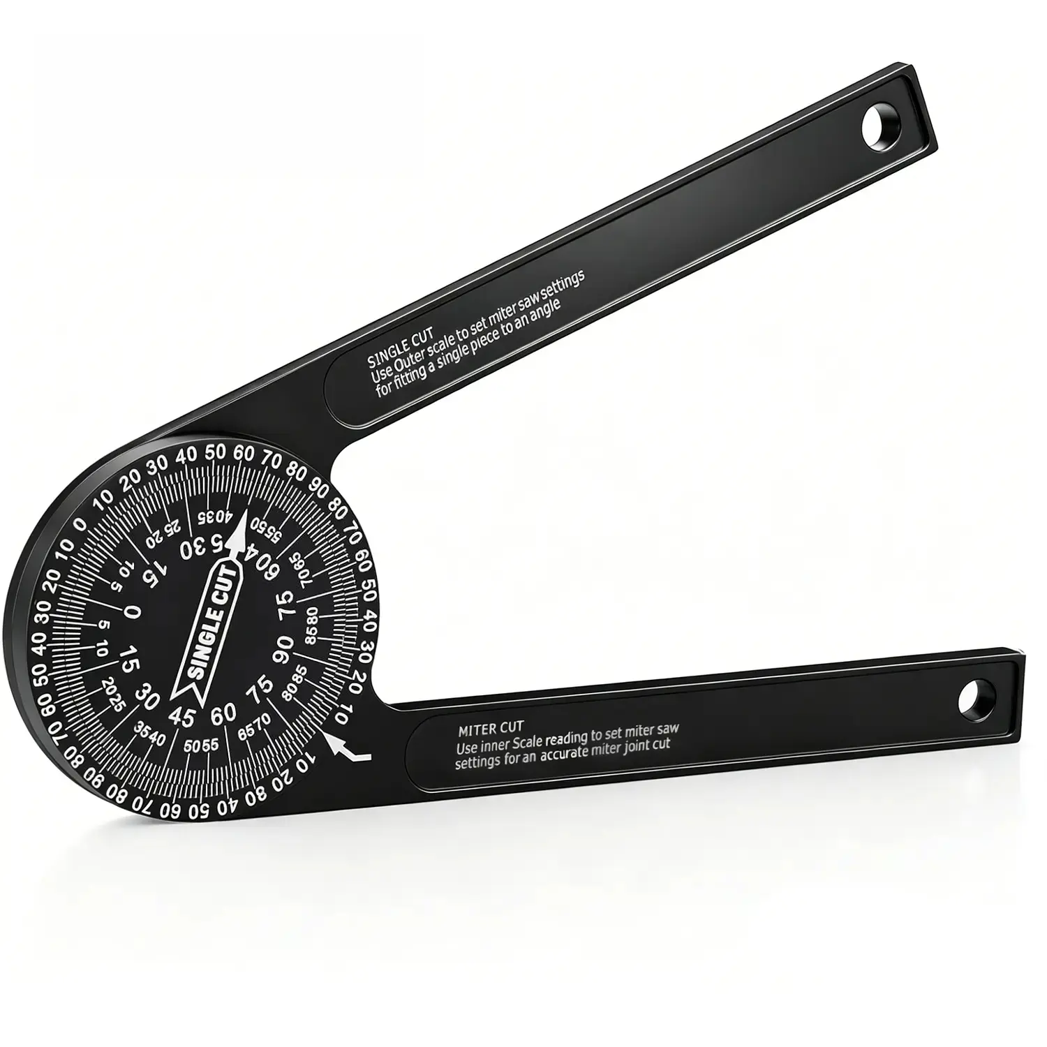 Aluminum Miter Saw Protractor | 7-Inch Rust Proof Angle Finder ,360° Angle Finder with Laser-Engraved Scales with Measuring Rulers for Angle Finder Carpentry, Crown Molding Tool, Baseboard building trade,CNC Machined Woodworking fat