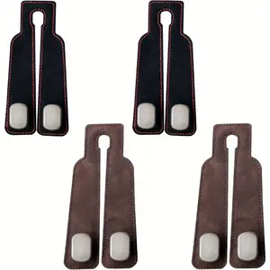 Car Seat Hooks for Headrest, Car Double Hook Purse and Bags Hook, Car Storage Headrest Hooks Tool (Black, Brown)