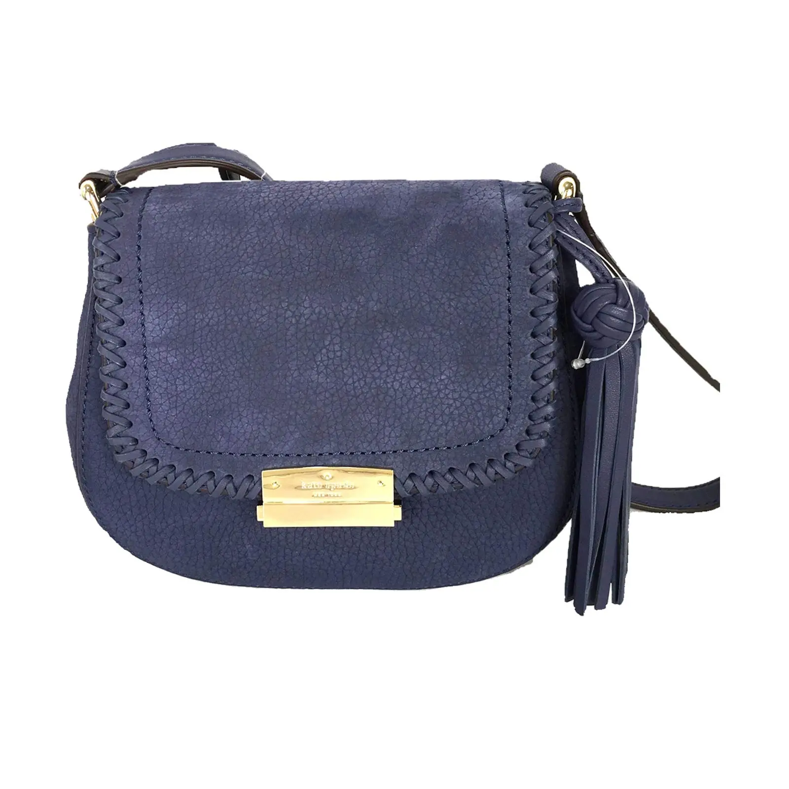 Kate Spade Women's Adalise Soft Suede Leather Crossbody-Shoulder Bag - Diver Blue, Chic Design, Adjustable Strap, Press Lock, Stitched Detail, Tassel Charm, Flap Closure, Zip Pocket