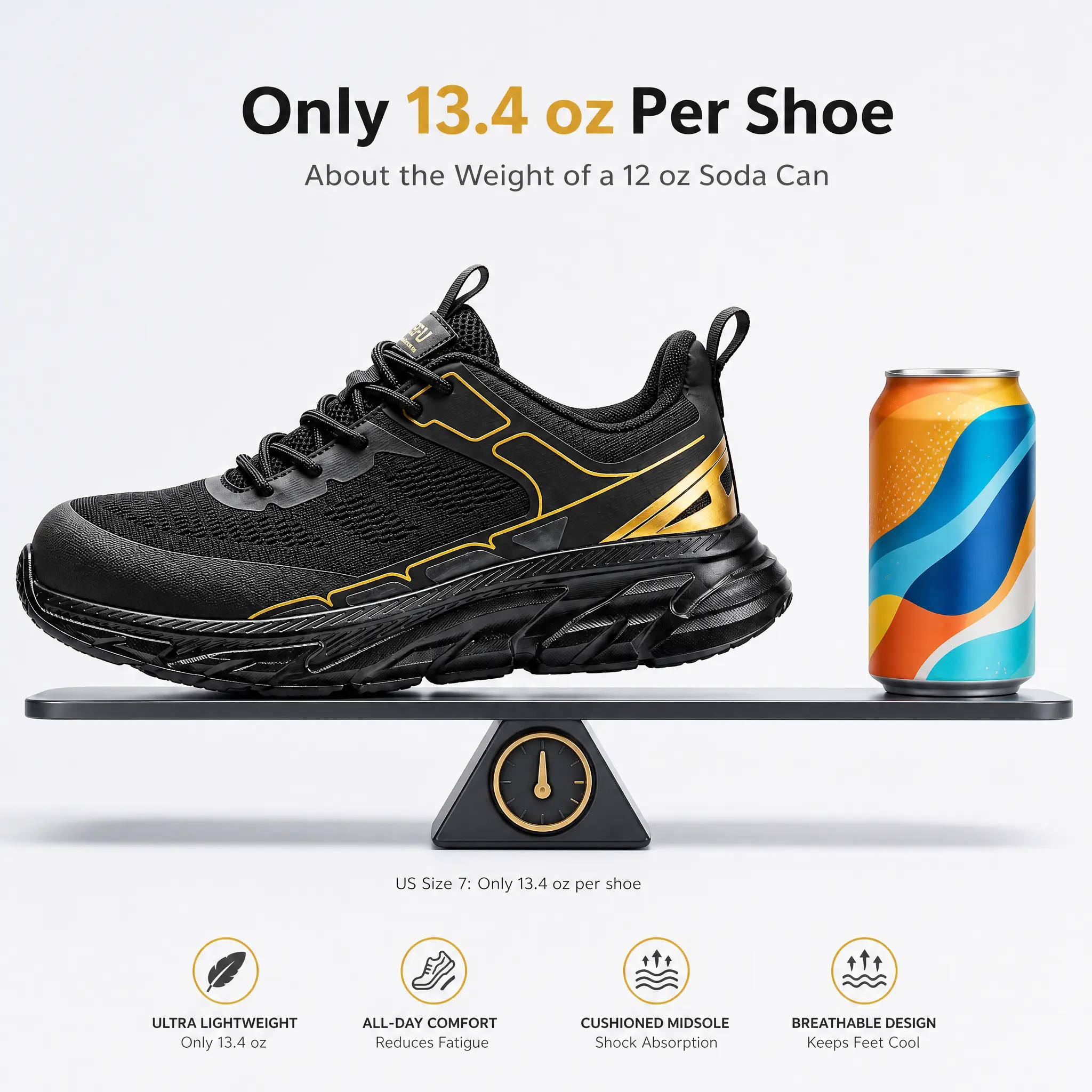 【SummerSale】Lightweight Breathable Steel Toe Sneakers for Men & Women, Low-Top Closed Anti-Slip Comfort Work Shoes for Worker Construction & Warehouse Use