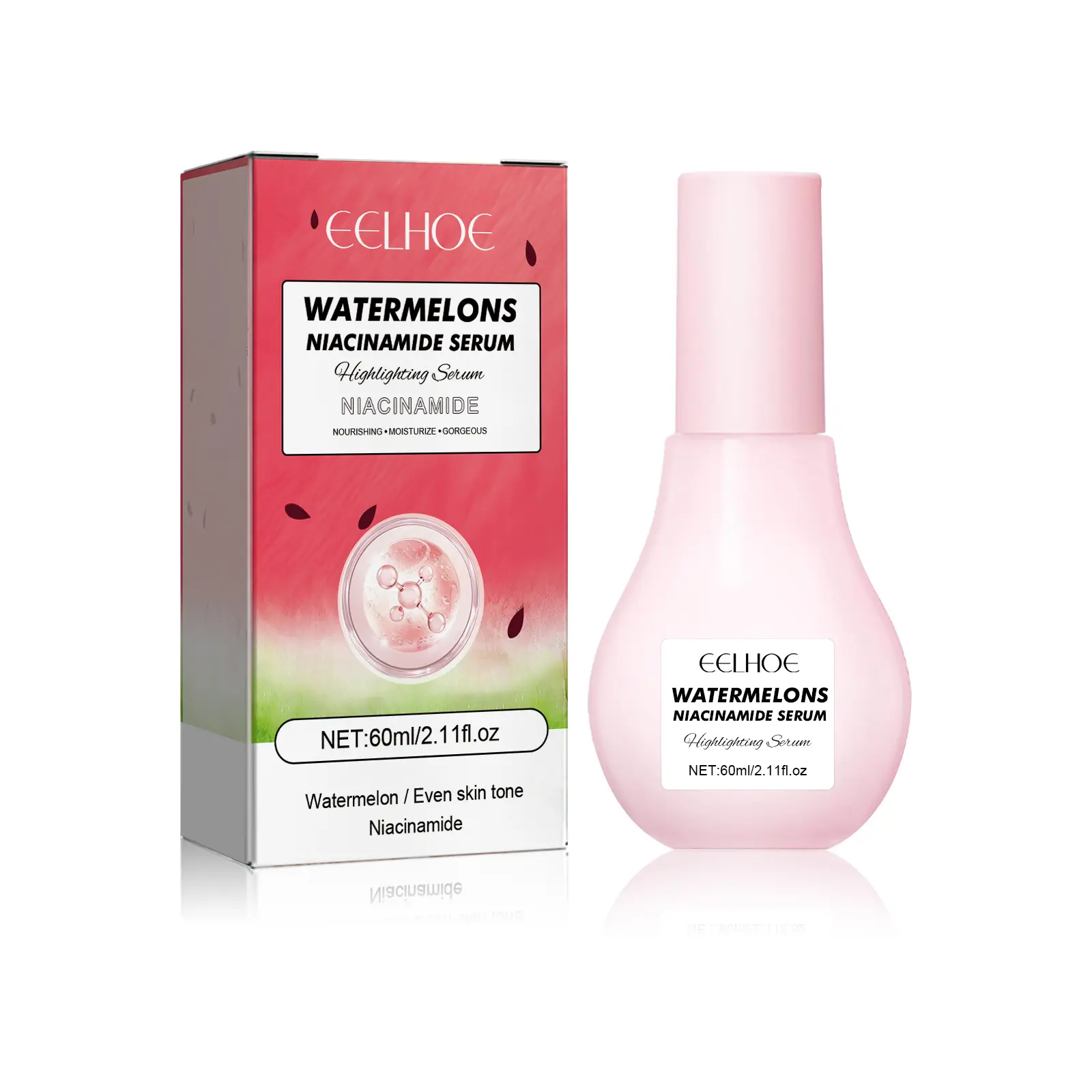 EELHOE Niacinamide Moisturizing Brightening Serum, Skincare Reducing Spots, Firming and Uniform Skin Serum Facial Moisture Cleansing Skin Repair Moisturizer Daily facial serum Watermelon Nicotinamide