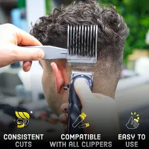 Men's Gradual Fade Hair Comb, Professional Styling Tool, Flat Top Guide Comb, Edge Control, Home Use Hairstyle Design Comb