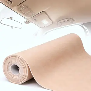 Suede Headliner Fabric 98" L x 60" W with 3.5mm  Backing Automotive Interior Roof  Material for , SUV, , RV Marine Interiors, Door Panels, Headliners DIY (Beige)