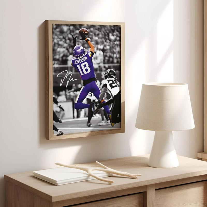 Justin Jefferson Poster, Minnesota, Bedroom Decor, Wall Art, Home Decor, Sports Poster, Gift For Fan (no Frame)