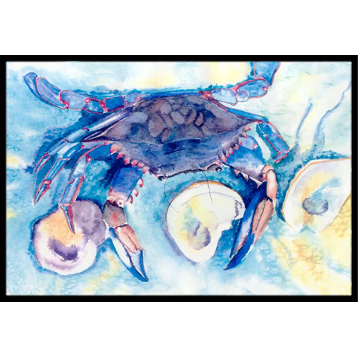 212 MAIN Coastal Crab Motif Indoor Outdoor Rug - Coastal Theme, Fade-Resistant, Permanently Dyed, Easy Cleaning, Versatile - 18x27 in. Indoor Outdoor Rugs
