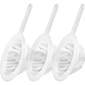 3 count 100 Mesh 200 Mesh 400 Mesh Kitchen Ultra-Fine Nylon Mesh Strainer I Plastic Sieve Filter Spoon for Filtering Coffee Juice Milk Honey