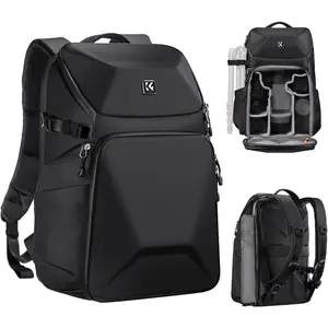 K&F CONCEPT Camera Backpack Hard Shell 20L Photography Camera Bag Hardshell Case with Tripod Holder&Laptop Compartment