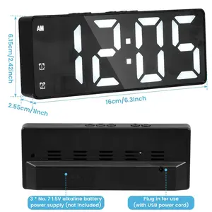 Colorful LED Digital Alarm Clock with Dual Alarms and Voice Control for Home or Office