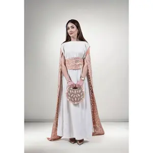 Desert Glow Kuwaiti Dress with Embroidered Cape