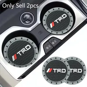 2Pcs PVC Car Coasters Water Cup Slots Non-Slip Mat Water Cup Pad For Toyota TRD Corolla Yaris Aygo Prius CHR Camry Auris Avensis Auto Interior Accessories