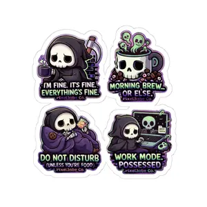 Cute Grim Reaper Stickers Kiss-Cut Sticker Sheet | Laptop Planner Decal