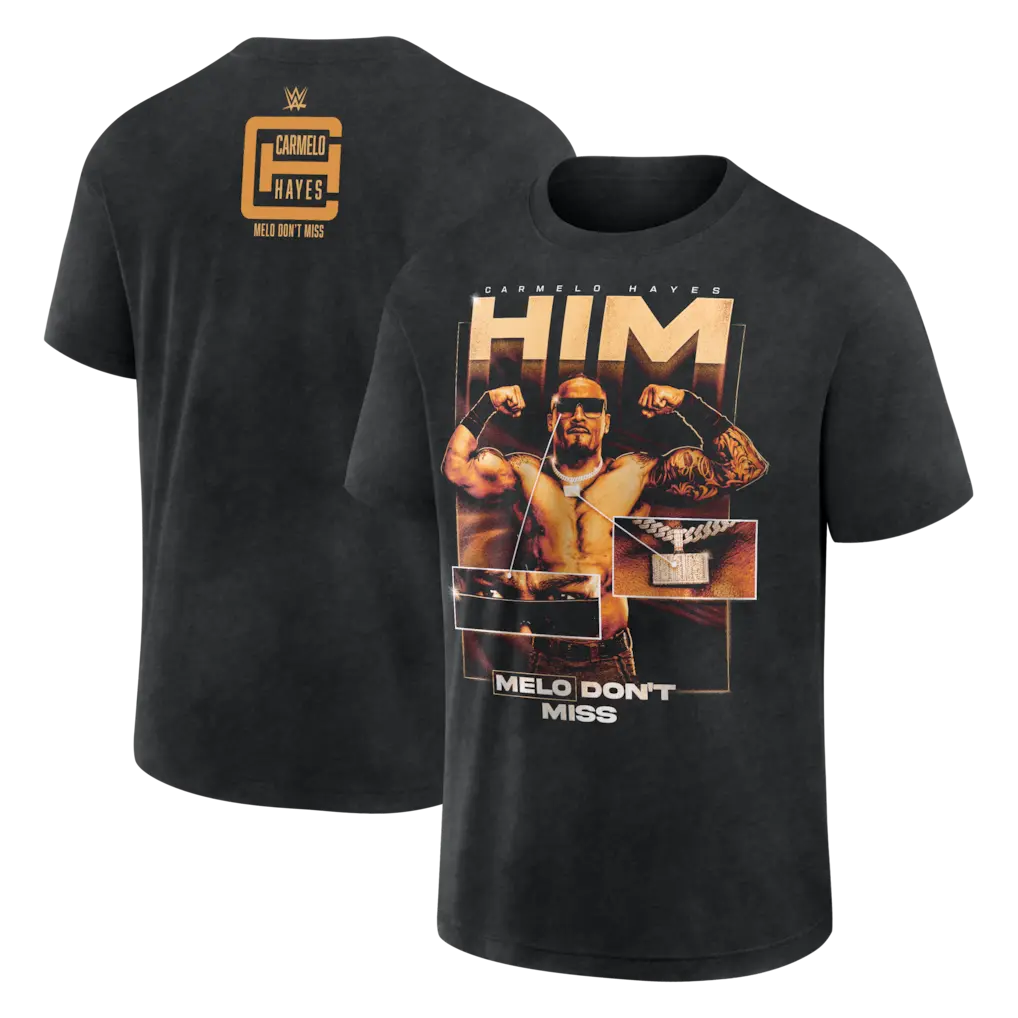 Men's Black Carmelo Hayes Photo T-Shirt , Vintage WW.E Graphics Tee, Gift for Men And Women