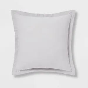 Euro Cotton Linen Blend Chambray Decorative Throw Pillow Light Gray - Threshold