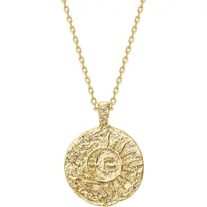 14K Gold Plated Engraved Coin Pendant Necklaces for Women |   Byzantine Coin Pendants |   Bohemian Necklace