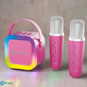 Contixo Kids Bluetooth Karaoke with Two Microphones - Perfect for Family Fun Audio Wireless Audio Wireless Stream Smartphone karaoke machine Birthday Portable Wireless