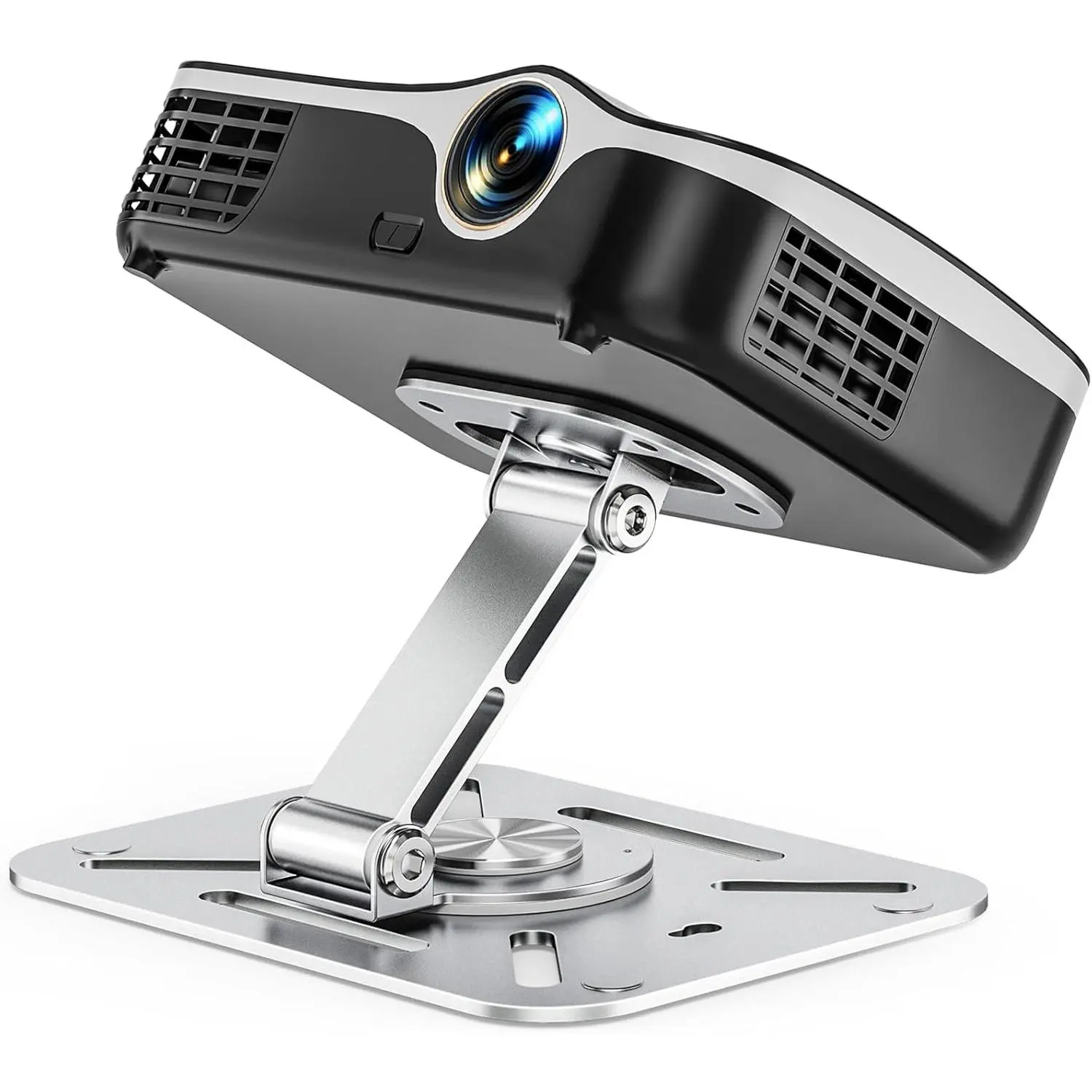 3-in-1 Projector Stand - Desk, Wall and Ceiling Mount with 1/4-Inch Thread, Foldable, Easy Setup, Height Adjustable and 360- Rotation Compatible with  Projectors for , Office