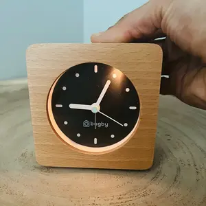 Minimalist Silent Digital-Free Alarm Clock Natural Decor Wooden Wood Light Traditional