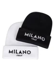 Unisex Milano Italy Knit Beanie Hat, Adjustable Outdoor Sun Protection Cap for Travel Beach Vacation, Casual Fitted Woven Animal Pattern, Beanie Hat Knitted