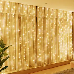 LED Curtain Light String USB-Powered with Remote Control 8 Lighting Modes for Weddings Bedrooms & Living Rooms Decorative Ambient Lighting