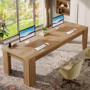 Tribesigns Extra Long Computer Desk for 2 People, 78.7 Inches, Rustic Brown Wood Office Workstation Tribesigns Extra Long Computer Desk for 2 People, 78.7 Inches, Rustic Brown Wood Office Workstation