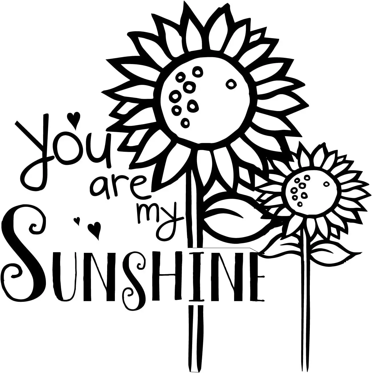 Sunflower 'You are My Sunshine' Vinyl Decal Sticker