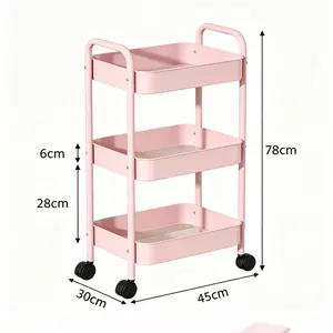 Multi-functional Rolling Storage Cart, 3-Tier Utility Shelf, Easy Assembly, Cleaning Supplies Organizer, Laundry Room Organization, Garage Tool Cart, Basement Storage Bins, Durable Metal Mesh Baskets, Space Saving Solutions, Household Essentials 2026