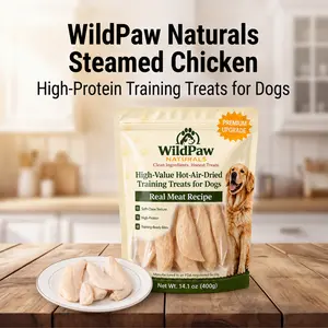 WildPaw Steamed Chicken Breast Bites with Antarctic Krill Oil, Tender Dog Treats, 14.1 oz