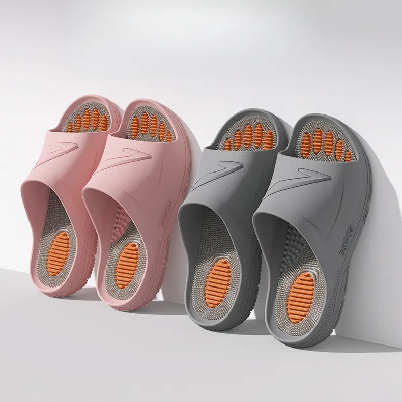 Women's Basic Acupressure Massage Recovery Slide Slippers - Thick EVA Sole, Anti-Slip Surface, Foot Pain & Stress Relief, Plantar Fasciitis Support, Daily Indoor & Shower Use, Slides