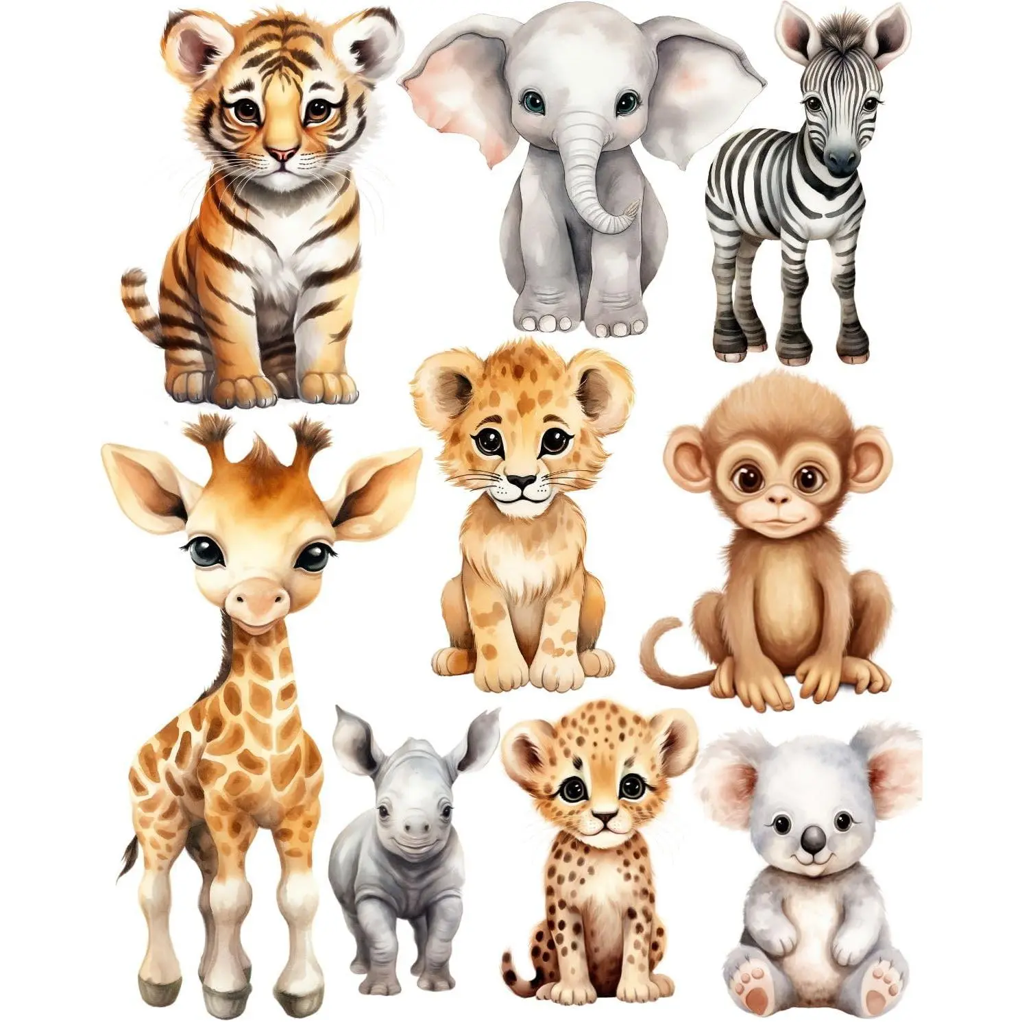 Large Safari Cutouts with Stand, 12inch Safari Birthday Decorations, Jungle Party Decorations, Zoo   Shower Birthday Party Supplies Cardboard Cutout | 9 count Stand Up Prop