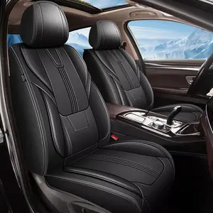 Car Seat Covers Full Set - 2/5 Seats Custom Fit for Hyundai Santa Fe 2009-2025, Leather Car Seat Cushion Protector, Airbag Compatible, Waterproof, Car Seats Covers