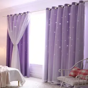 Star Pattern Curtain, 1 Count Modern Simple Blackout Curtain, Window Drapes for Home Living Room Bedroom Decor, Home Decor, Privacy Grommet Curtains