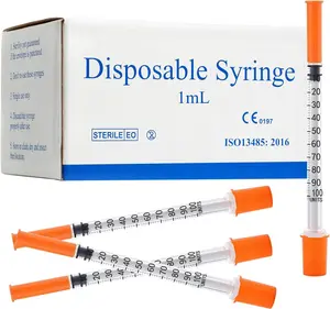 U-100 1ml/cc Disposable Insulin Syringe with 31G 5/16" (8mm) Needle| 20 Pack Individually Wrapped| Lab Supplies