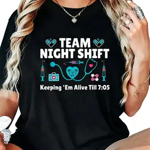 Nurse Practitioner Keeping Them Alive Funny Team Night Shift T-Shirt,Unisex Golf Gift T-Shirt  Cotton T-shirt, Women's T-shirt
