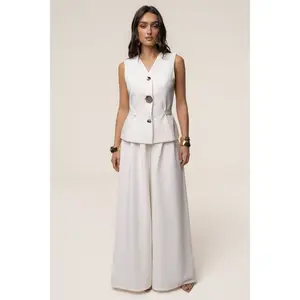 White Costa Tailored Pant Set