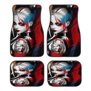 Universal Car Floor Mats Set, Thick Printed Design Style, Fits Tesla Model Y, Small Cars, Suvs, Halloween Christmas Gift