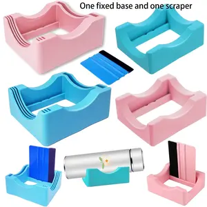 Rain Cup Cradle for Tumblers, Sturdy with Felt Squeegee Use to Apply  Decal - Keep Tumblers/Coffee Cups/Glass Cans in Place, Silicone Anti-Slip Tumbler Holder for Crafting
