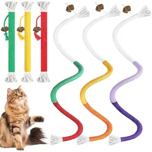Cat Toys Cat Chew Toys, 6Pack cat Toys for Indoor Cats, cat Toys Interactive, Dental Care Chew Ropes with Cotton String, Fun Chew Sticks for Indoor Cats Playtime (6PCS)