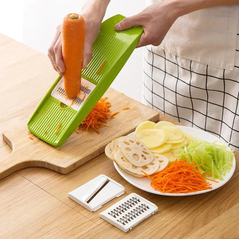 Mandoline Slicer Stainless Steel Kitchen Durable Vegetable Slicer Veggie Slicer with 3 Blades Julienne Slicer Cutter for Potato Carrot