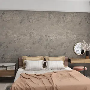 16"*354" Thick Light Grey Concrete Wallpaper Peel and Stick 3D Faux Concrete Cement Contact Paper DIY Industrial Textured Vinyl Wrap Removable Wall Sticker Bedroom Basement