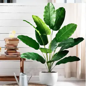 66-90-119 cm (46.85 inches) Artificial Faux Plants Tropical Traveler's Palm, Palm Tree, Banana Tree Leaves with Realistic Touch, Strelitzia, Suitable for Home and Garden.