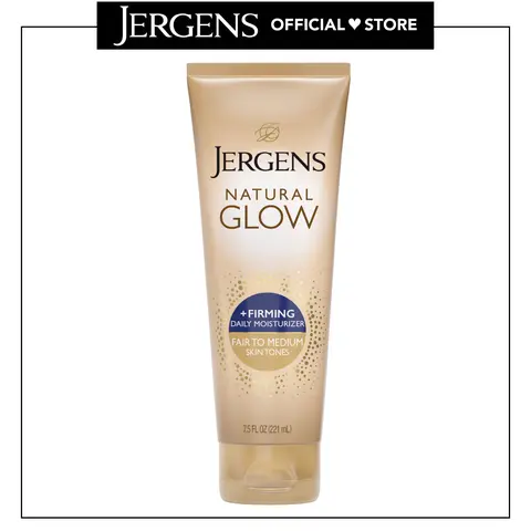 Jergens Natural Glow +Firming Self Tanner Body Lotion, Fair to Medium Skin Tone, Sunless Tanning Moisturizer with Collagen and Elastin. Helps to Visibly Reduce Cellulite, 7.5 Fl Oz Daily Moisturizing Blend Daily Moisturizing Blend